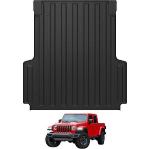 Ecarzo Truck Bed Mat for Jeep Gladiator JT 2025 2024 2023 2022 2021 2020 5FT Custom-Fit Heavy-Duty Odorless TPE Liner Anti-Slip All-Weather Cargo Bed Liner Tailgate Mat Easy-Clean Pickup Accessory