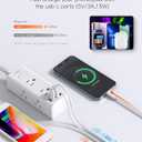 Power Strip Surge Protector - One Beat 6 Widely Outlets with 4 USB Ports (2 USB C), 5 Ft Extension Cord Flat Plug, Wall Mount Outlet Extender Small Power Strip for Travel Home Office College Dorm Room