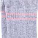 UMELOK Kids Athletic Socks Cotton Crew Socks for Boys and Girls with Stripes and Flower 4 Pairs
