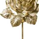 Gold Decorative Wall Hook, Vintage Flower Key Hook, Resin Rose Bathroom Towel Hooks, Cute Hooks for Coat, Scarf, Bag, Robe, Hat for Wall Hanging Things (Brass Color)