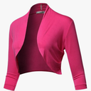 SSOULM Women's 3/4 Sleeve Open Front Bolero Shrug Cardigan with Plus Size L