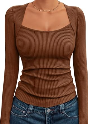 LILLUSORY Sweaters for Women Fall Outfits 2025 Long Sleeve Shirts for Women Knit Pullover Sweater Tops Clothes Fashion, XL