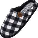 ONCAI Men's House Slippers Memory Foam Slip-On Warm Cozy Scuff Home Bedroom Shoes with Indoor/Outdoor Rubber Soles US Size 7-15