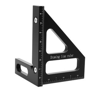 Imperial 3D Multi-Angle Measuring Ruler,45/90 Degree Aluminum Alloy Woodworking Square Protractor, Miter Triangle Ruler High Precision Layout Measuring Tool for Engineer Carpenter, 003BK