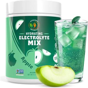 Electrolyte Powder Zero Sugar Crisp Apple Hydration Mix | 90 Servings | Keto, Vegan, Gluten-Free | Natural Electrolytes for Muscle Recovery, Energy & Cramp Support | for Women, Runners, Athletes, Best By: 03/23/2024