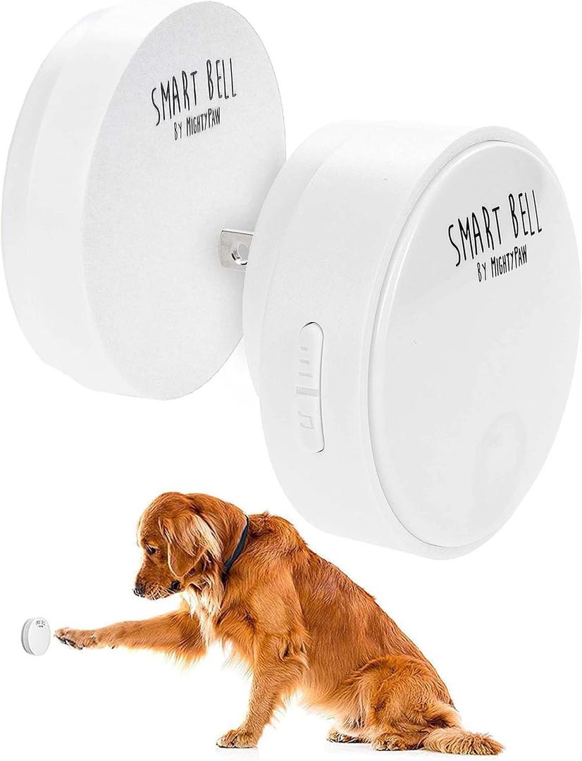 Mighty Paw Smart Bell 2.0  Potty Training Button for Dogs & Puppies  Train Your Dog to Ring The Bell  Wireless Pet Communication (1 Pack) (White)