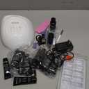 JEWHITENY 28 Colors Poly Nail Gel Kit with Base Top Coat Purple Blue Yellow Nude Pink Glitter Shades Quick-Dry for Beginners DIY Need U V Lamp Curing