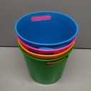 OBTANIM 4 Pack Colorful Plastic Buckets Drink Cooler Storage Ice Pails with Handles for Plants, Party Favors Organizing, Home Decor or Classrooms Pencil Storage