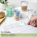 AOZITA 8 Pack Acrylic Qtip Holder Dispenser with Lids & Labels, Cotton Swab, Ball, Round Pads, Floss Picks Storage Canister - Clear Plastic Apothecary Jar for Bathroom Vanity Makeup Organizer