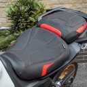 TCT-MOTORPARTS Driver & Passenger Seat Cushion Fits for Suzuki GSXR1000 GSXR 1000 2007-2008 (black+red)