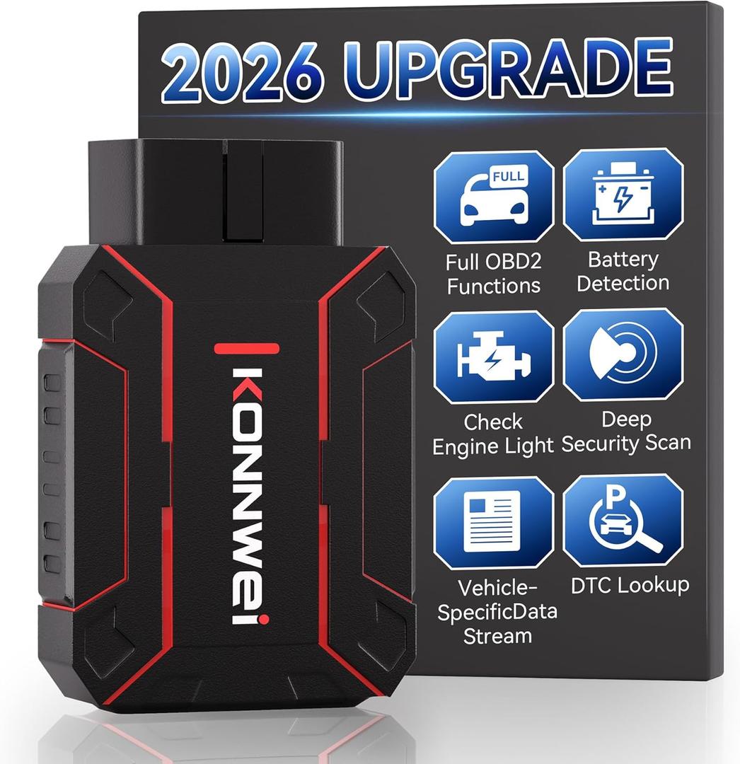 KONNWEI OBD2 Scanner Bluetooth, Full System Car Diagnostic Scanner Tool, Check Engine Code Reader, Voltage Test, I/M Readiness, Data Stream, AutoVIN, No Subscription & Exclusive APP for iOS & Android