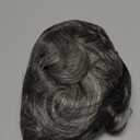 HAPPY&CC Toupee for Man Thin Skin PU Men's Hairpiece European Virgin Human Hair Replacement System Pieces Male Hair Prosthesis Unit for Men #3 Dark Brown with 60% Synthetic Gray 10x8inch