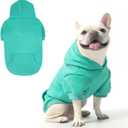 KOOLTAIL Dog Hoodie for Large Medium Small Dogs,Soft&Warm Pet Sweater with Leash Hole&Pocket Boy Girl,Puppy Fall Winter Jacket Clothes,French Pitbull Cold Weather Coat Sweatshirt,Lake Blue M