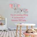 Children Amazing Strong and Beautiful Inspiring Quote Wall Decal Decoration Remember That Today Cute Elephant Family Baby Elephant Lasts Years and Easily Removable - Size: 40 in(W) x 40 in(H)