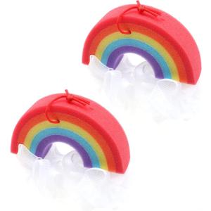 2pcs Rainbow Bath Flowers Skin Exfoliating Scrubbers Gentle Body Skin Cleanser for Boys and Girls Sponge Material