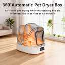 Updated Automatic Pet Dryer Box with 86CFM Dual Fans, 60L Foldable Design, 360 Quiet Airflow, Temperature/Time Control Grooming Hair Blower for Dogs, Cats & Puppies