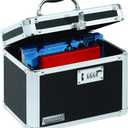 Vaultz Secure Security Lock Boxes - Safe Combination Lock Box, Storage for Documents, Valuables, Medicine & Money - 9.88 x 7.75 x 7 Inch - Black/Chrome