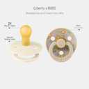 BiBS Liberty Pacifier 2-Pack, BPA Free Pacifiers with Natural Latex Round Nipple, Made in Scandinavia, Size 1 (0-6 Months), Strawberries and Cream Ivory Mix