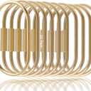 10 Pcs Gold Brass Key Rings,Small Locking Carabiner Clip Keychain,Screw Lock Oval Keyring,Purse Bag Charms Holder for Handbag