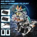 STEM Building Toys for Kids 6-14, Remote & APP Controlled 3in1 STEM Dinosaur Motorcycle Robot Building Kit for Kid with Music Spray, 646 Pcs Building Blocks Set Birthday Xmas Gift Ideas for Boys Girls (Grey Black-3in1)