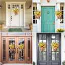 Dolicer Door Hanger Basket Wreath, 15.7 Inch Hanging Sunflower Wreath, Beautiful Spring Summer Wreaths for Front Door Welcome Sign Home Porch Courtyard Farmhouse Decor (Yellow)