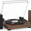 Vinyl Record Player with 24W HiFi Stereo Speakers Vintage Bluetooth Turnable for Vinyl Records with Belt Drive 2-Speed, Magnetic Cartridge RCA Output BT5.3