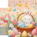 3 x ibohr 50Pcs Easter Paper Napkins, Cute Bunny & Eggs Disposable Decorative Cocktail Napkins for Elegant Easter Party Supplies, Spring Table Decorations