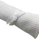 Soft Cotton Crochet Hole Thin Summer Wrap Baby Knitted Blanket Toddler Kids Back Ceat Cover Baby Crib Cover Air Condition Blanket (White)