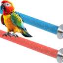 Bird Perches Stand for Cage, 2 Pcs Parrot Bird Cage Perch Toy Paw Grinding Stick Cages Wooden Grinding Claw Sticks Sanded Surface Cages Toy for Parakeets Finches Parakeet Toys Birdcage Accessories (Blue, Orange)