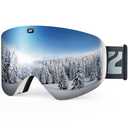 ZIONOR X11 Ski Snowboard Snow Goggles with Magnetic Interchangeable Cylindrical Lens Anti-Fog UV Protection for Men Women Adult (VLT 10% Silver Lens）