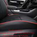 EKR Highlander Seat Covers for Toyota Highlander 2020 2021 2022 2023 2024 2025 2026,2nd Row Captain Chairs,Leather Car Seat Cover Full Set for Trucks SUV-Faux Leather(Black with Red Trim)