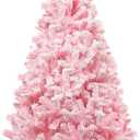 Uten Christmas Tree 7ft, Snow Flocked Artificial Pink Tree Christmas with 1200 Branch Tips & Foldable Stand, Outdoor Christmas Tree for Christmas Decorations (1ft 2in)