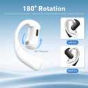 Xmenha Single Bluetooth Phone Earpiece Earbud One Ear Piece Open Ear Bud Air Bone Conduction Earbud Earless Out of Ear Headphones Bluetooth Wireless Headsets with Microphone Earhook for Work, Black