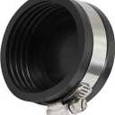Supply Giant 39334 Flexible PVC Pipe Cap with Stainless Steel Clamp, 1.9" Inner Diameter for 1-1/2" Nominal Pipe, Black