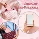 16 Pcs Pink Compact Mirror Bulk Mini Mirror Portable Travel Folding Tabletop Mirrors for Travel Employee Appreciation Women Return Gift Sleepover Party Gift Office Home Makeup (Pink)