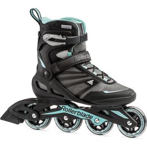 Rollerblade Zetrablade Women's Adult Fitness Inline Skate, Black and Light Blue, Performance Inline Skates (Size 8)