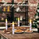 Baquler 6 Pcs Christmas Snowman Flameless Candles 6.5 Inch Short Winter Taper Candles Battery Operated LED Candlesticks for Christmas Party Table Centerpieces Xmas Winter Home Decorations