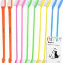 EASYA Double-Headed Pet Dog Toothbrush for Small Dogs/Soft Bristles Puppy Long Handle Tooth Brush Dogs Teeth Cleaning/Bulk Toothbrushes (Mixed 10 Newly Upgraded)
