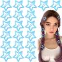 Joez Wonderful 20 Pcs Star Hair Clips, 1.18''/3cm Metal Snap Hair Clips, Cute Star Clips Hair Barrettes, NonSlip Fashion Stars Hair Accessories for Women (Light Blue)