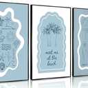 Trendy Coastal Beach Canvas Wall Art Meet Me at the Beach Seashell Palm Granddaughter Painting Picture Wall Decor Preppy Aesthetic Beach Room Decor for Livingroom Bedroom Dorm Holiday Homes Decoration