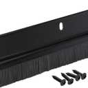 Randall Manufacturing Co., Inc | Door Sweeps – Aluminum & Brush | Brush Sweeps for Gaps Up to 1” | Black Trim with Black Brush | 3 Feet | Fill Gaps & Keep Unwanted Debris Out