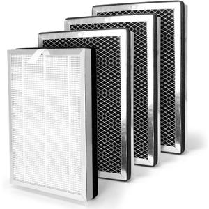 Trhretn MA-25 Replacement Filter for medify air Purifier Filter Replacement MA-25 S1/ W1/ B1 Series Filters Purifier H13 TURE HEAP and Activated Carbon Filter 3 in 1 of Pre-Filter 4-Pack Filters