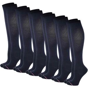 Women's Compression Socks Therapeutic Graduated (Pack of 6 Pairs) (Navy) Size: 9-11