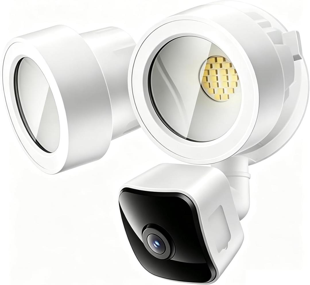 Floodlight Camera Wired, 3K UHD Outdoor Security Camera, Work w/Alexa
2200-Lumen Motion-Activated Lights, Color Night Vision, 2-Way Audio, 105dB Siren, IP65 Waterproof for Garage, Porch & Yard