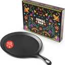 Uno Casa Cast Iron Comal Pan 11.5 Inch - Skillet for Roti, Tawa/Dosa Pan Pataconera, Comales para Tortillas - Cast Iron Pizza Pan - Comal Para Tortillas Grande