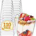 110 Sets 5oz Mini Dessert Cups with Spoons - Clear Plastic Parfait Cups, Small Tumbler for Puddings, Mousse, Appetizers