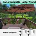 Deck Umbrella Mount Stainless Steel Patio Umbrella Holder, Umbrella Clamp Mount for Deck Railing Heavy Duty Outdoor Umbrella Clamp White (4 Pcs)