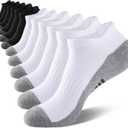 eallco Mens Ankle Socks Low Cut Athletic Cushioned Running Tab Socks 6 Pack (Black 3, White 3 (Fits Mens Shoe Size 6-12))