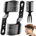 Blend Friend Fade Comb Set Black Professional Barber Combs for Men & Boys, Self Haircutting Tools for Fading & Blending, Salon or Home Use (3PC Black)