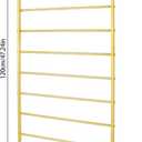 10 Tier Wall Mounted Rack,Scarf Display Stand,Belt Pants Hangers Scarves Hijab Stand, Towel Rack Ribbon Holder,Wrapping Paper Spool Storage for Retail Store(Gold), hold up to 50 pounds